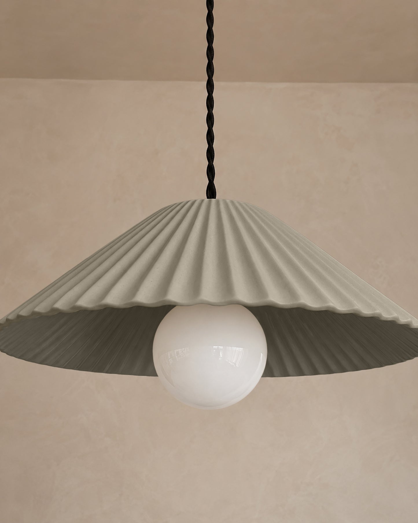 Montebello Pendant Light | Scalloped Hanging Fixture | Dune Natural