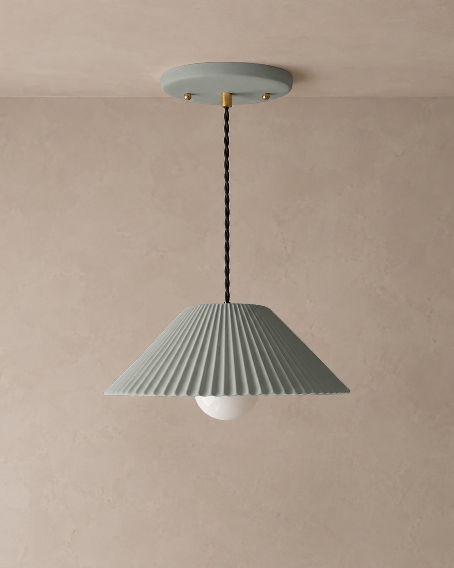 Montebello Pendant Light | Scalloped Hanging Fixture | Fog Gray