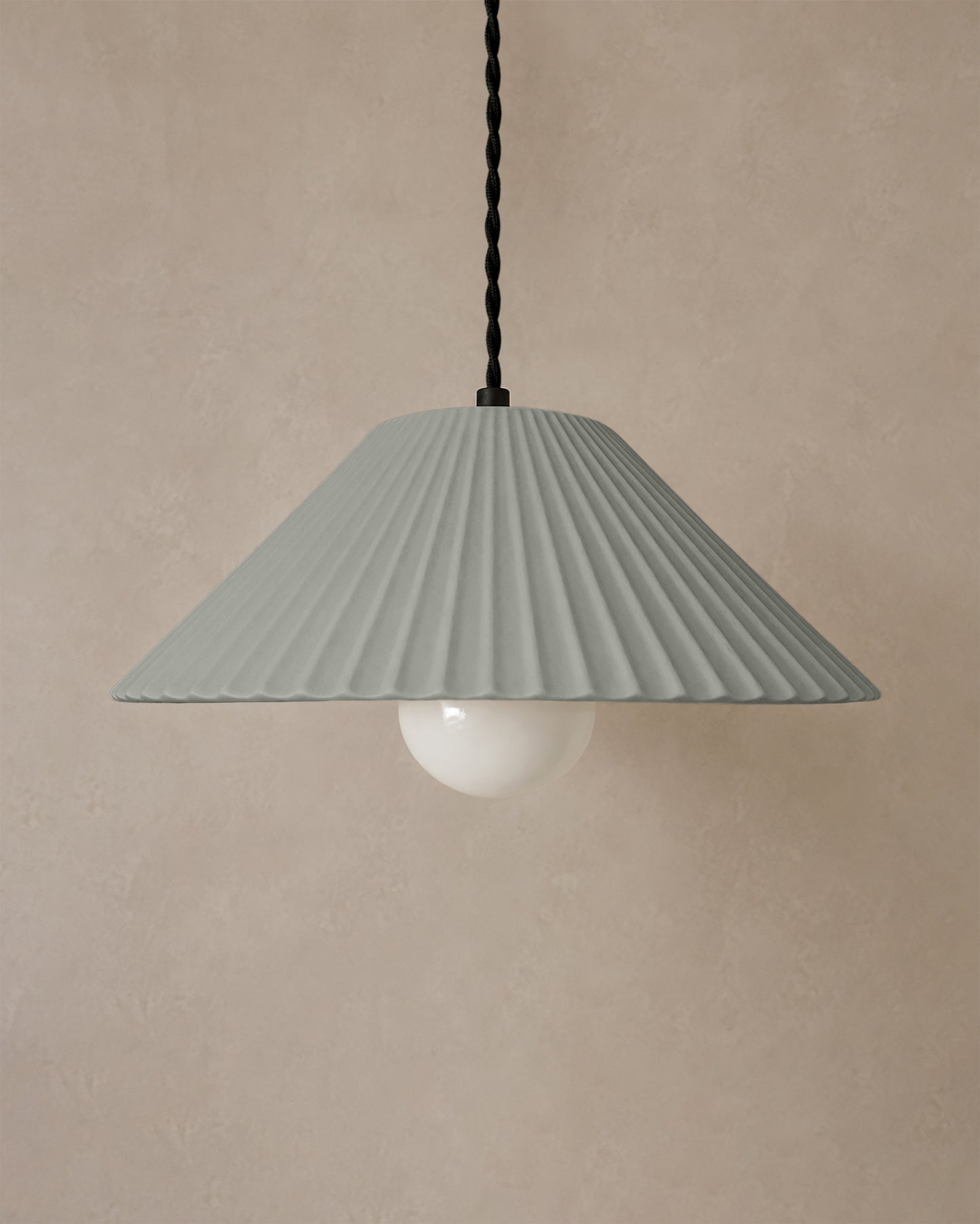 Montebello Pendant Light | Scalloped Hanging Fixture | Fog Gray