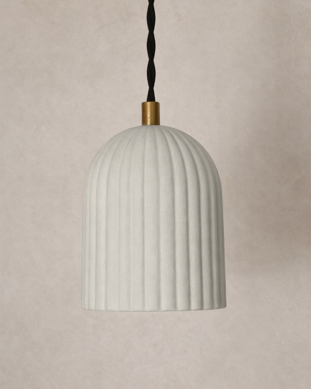 Palatino Pendant Light | Small Fluted Hanging Fixture | Bone White