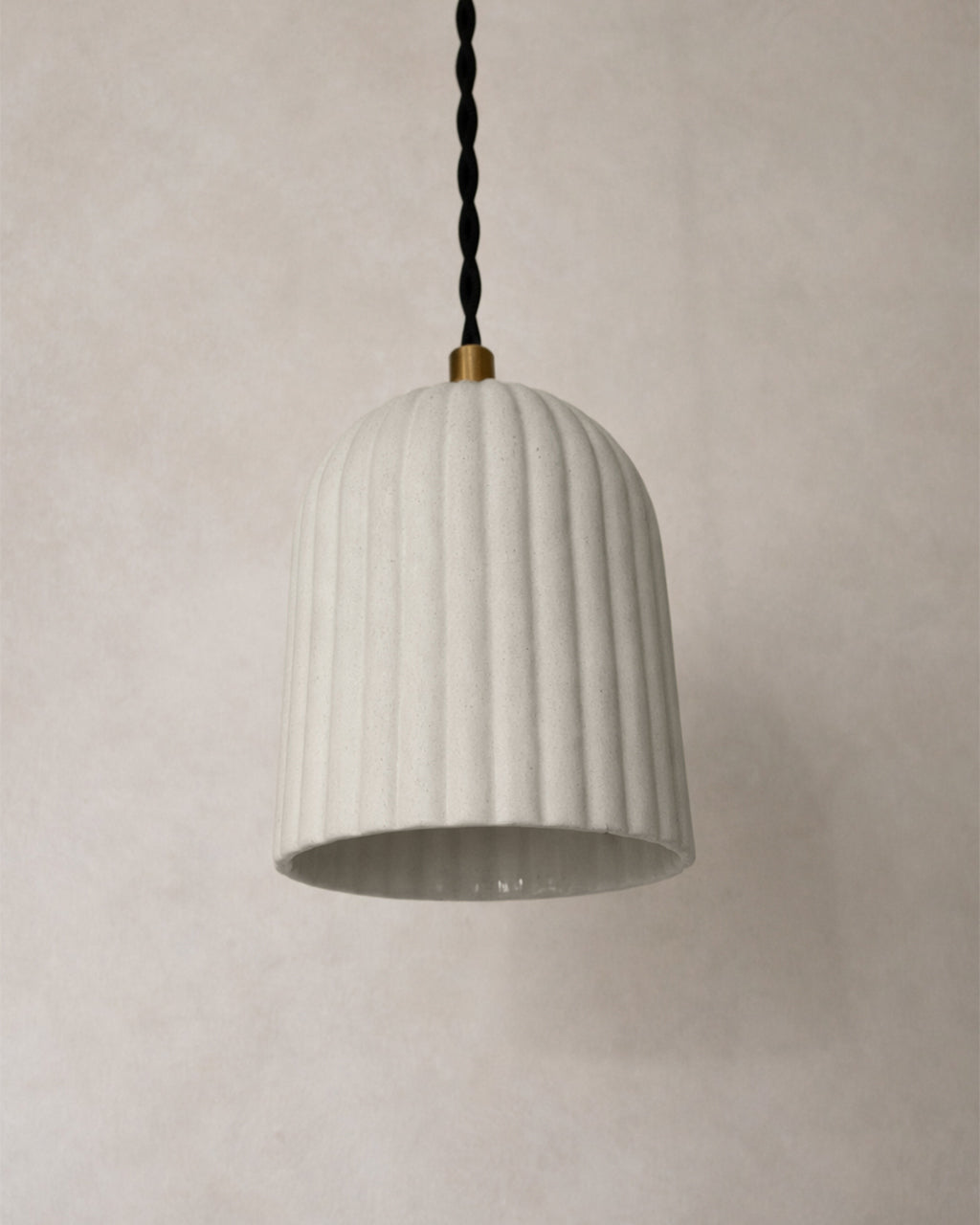 Palatino Pendant Light | Small Fluted Hanging Fixture | Bone White