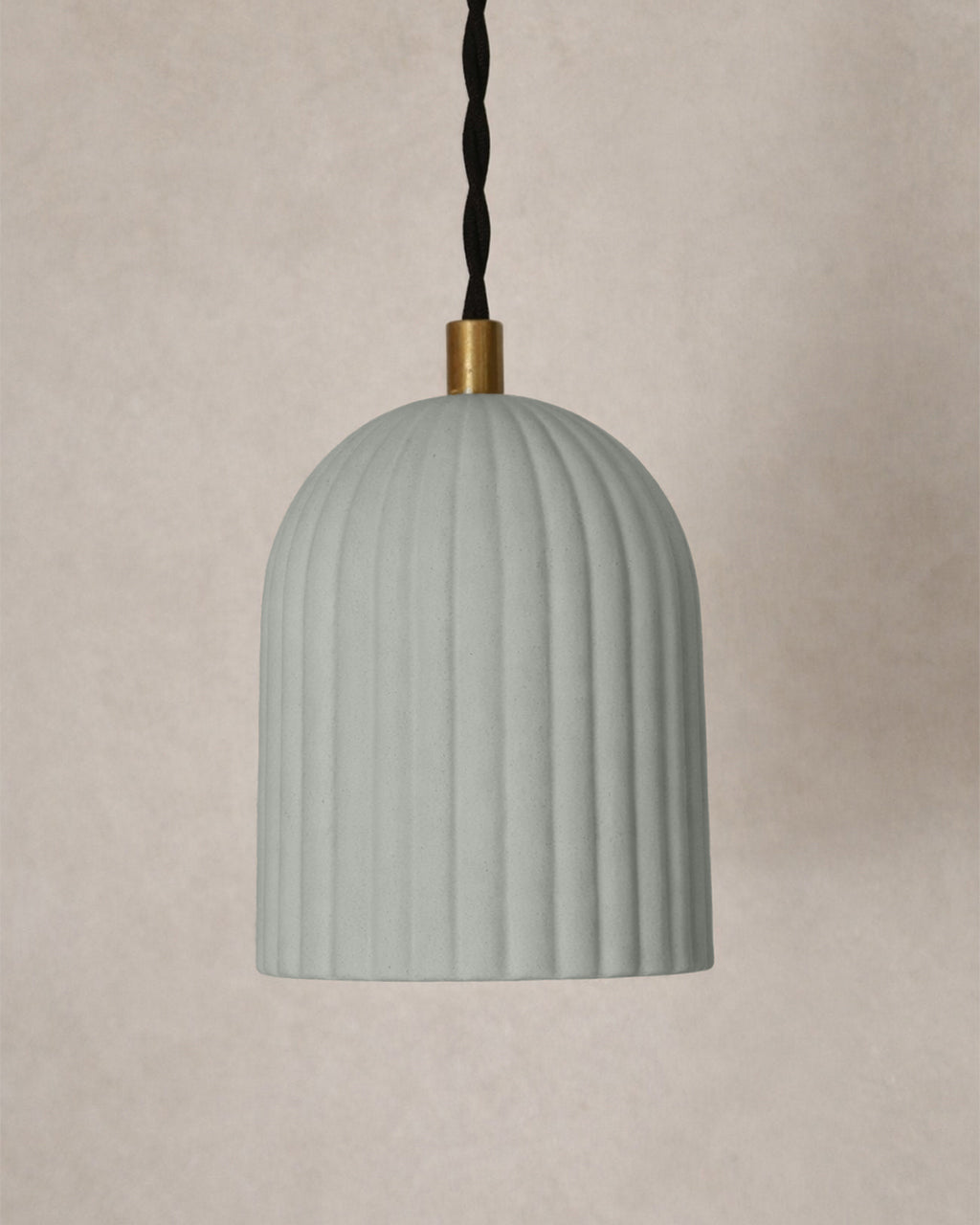 Palatino Pendant Light | Small Fluted Hanging Fixture | Fog Gray