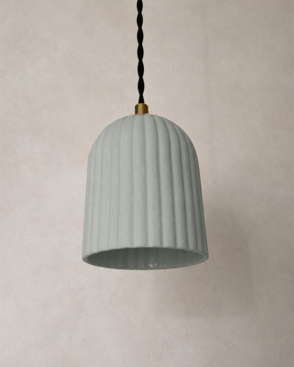 Palatino Pendant Light | Small Fluted Hanging Fixture | Fog Gray