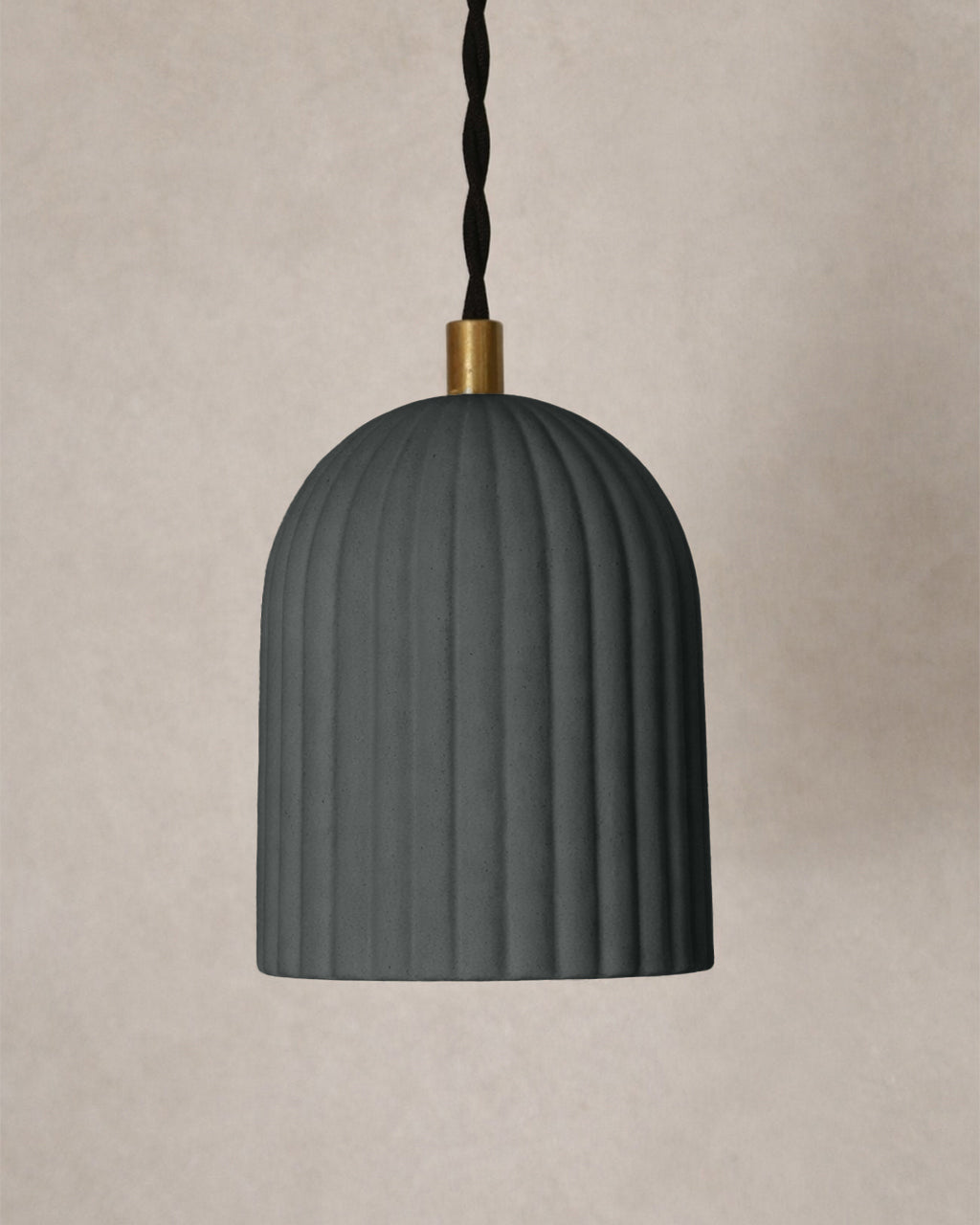 Palatino Pendant Light | Small Fluted Hanging Fixture | Shadow Charcoal Gray