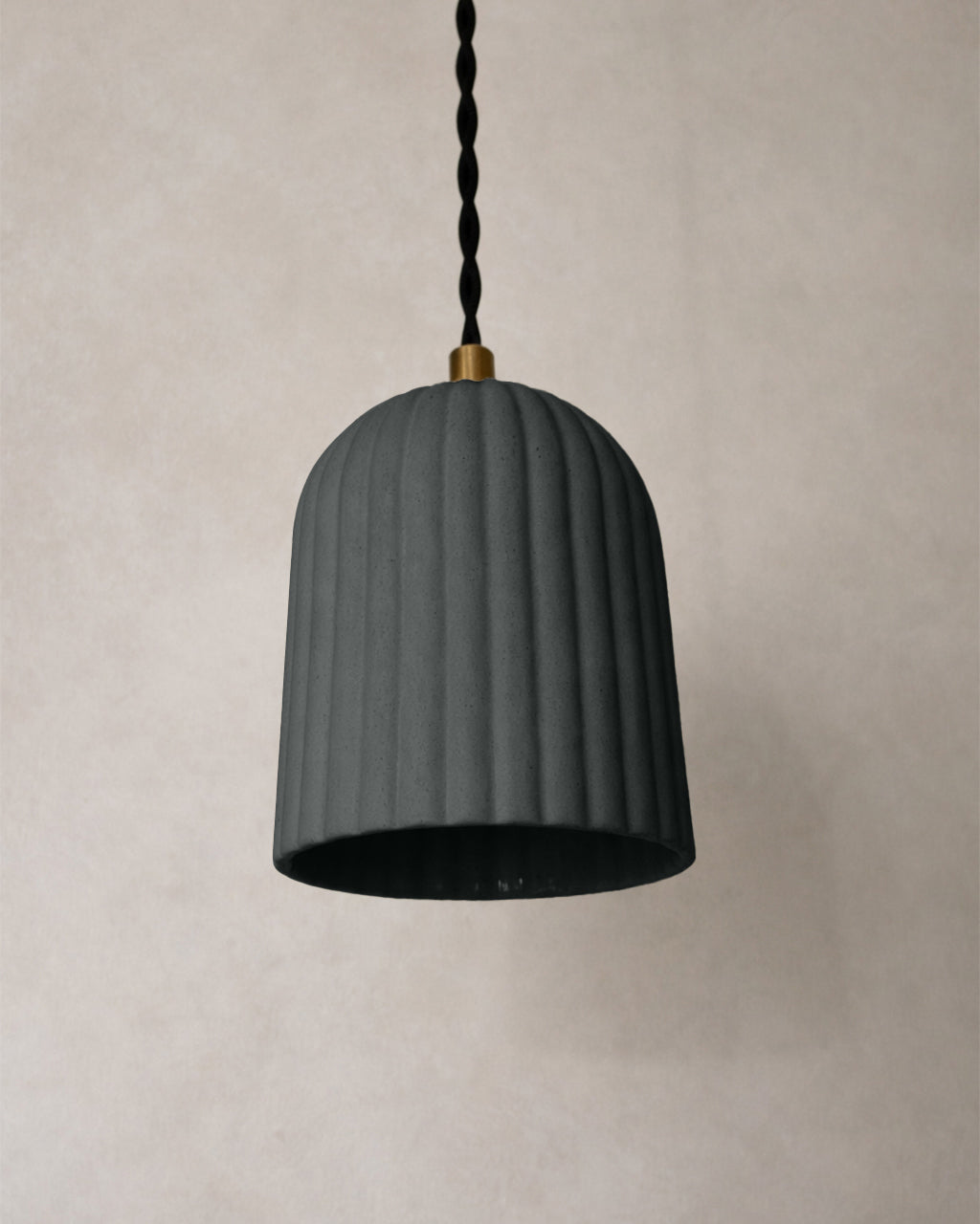 Palatino Pendant Light | Small Fluted Hanging Fixture | Shadow Charcoal Gray
