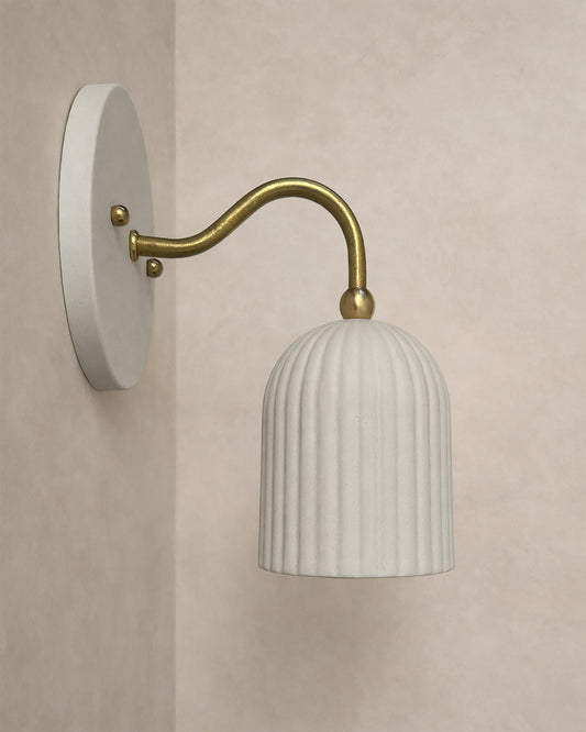 Palatino Wall Sconce | Small Fluted Light Fixture | Bone White