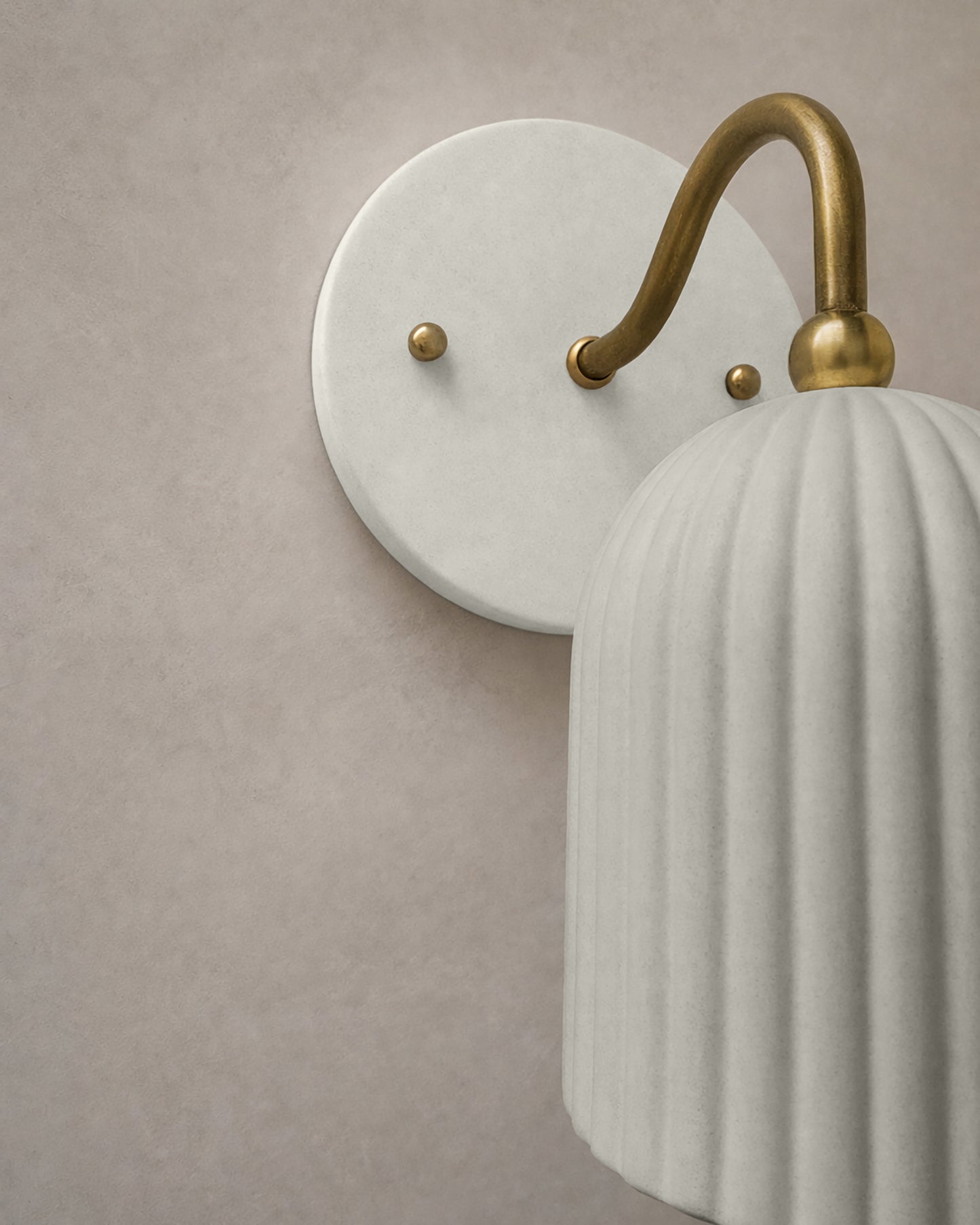 Palatino Wall Sconce | Small Fluted Light Fixture | Bone White