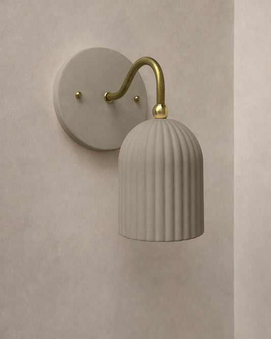 Palatino Wall Sconce | Small Fluted Light Fixture | Natural Dune