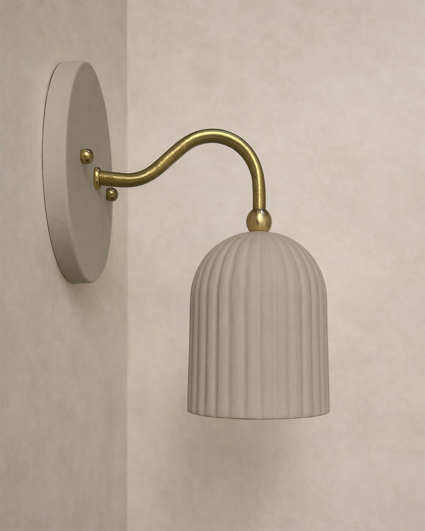 Palatino Wall Sconce | Small Fluted Light Fixture | Natural Dune