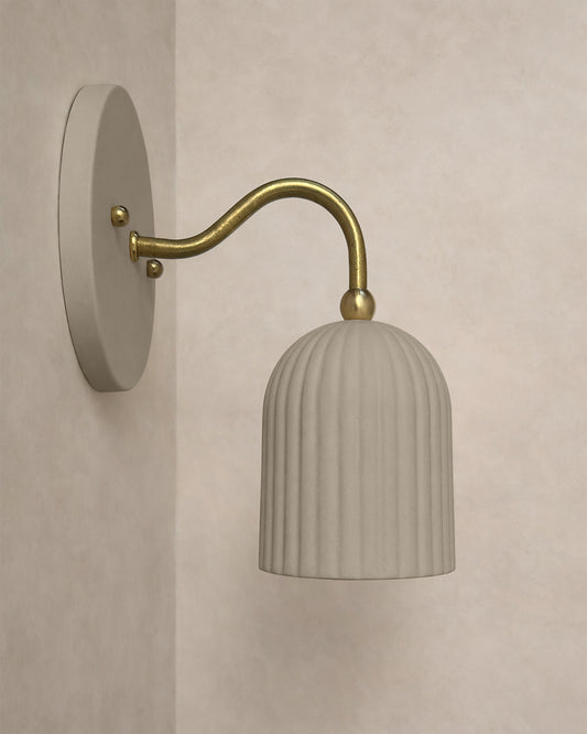 Palatino Wall Sconce | Small Fluted Light Fixture | Natural Dune