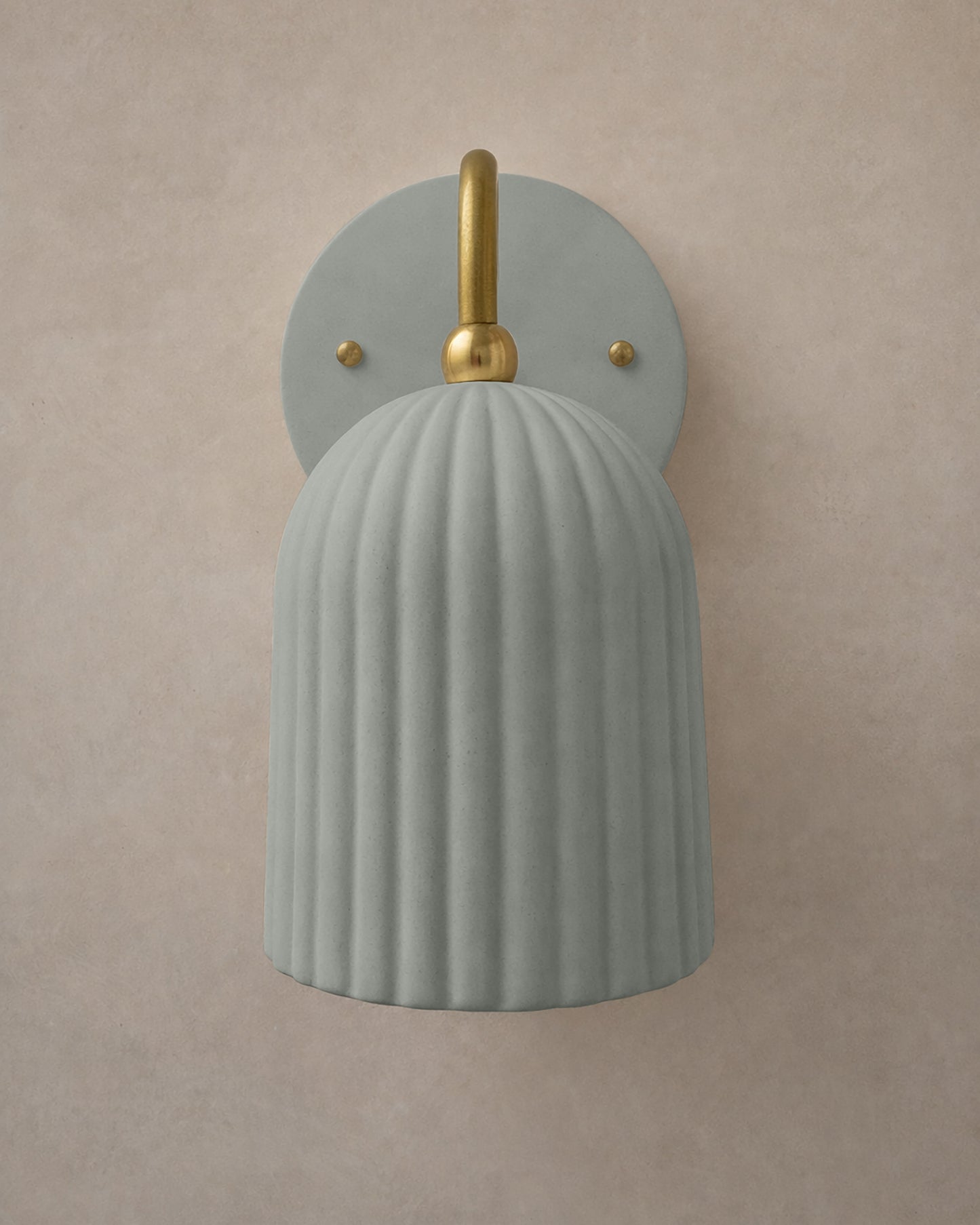 Palatino Wall Sconce | Small Fluted Light Fixture | Fog Gray