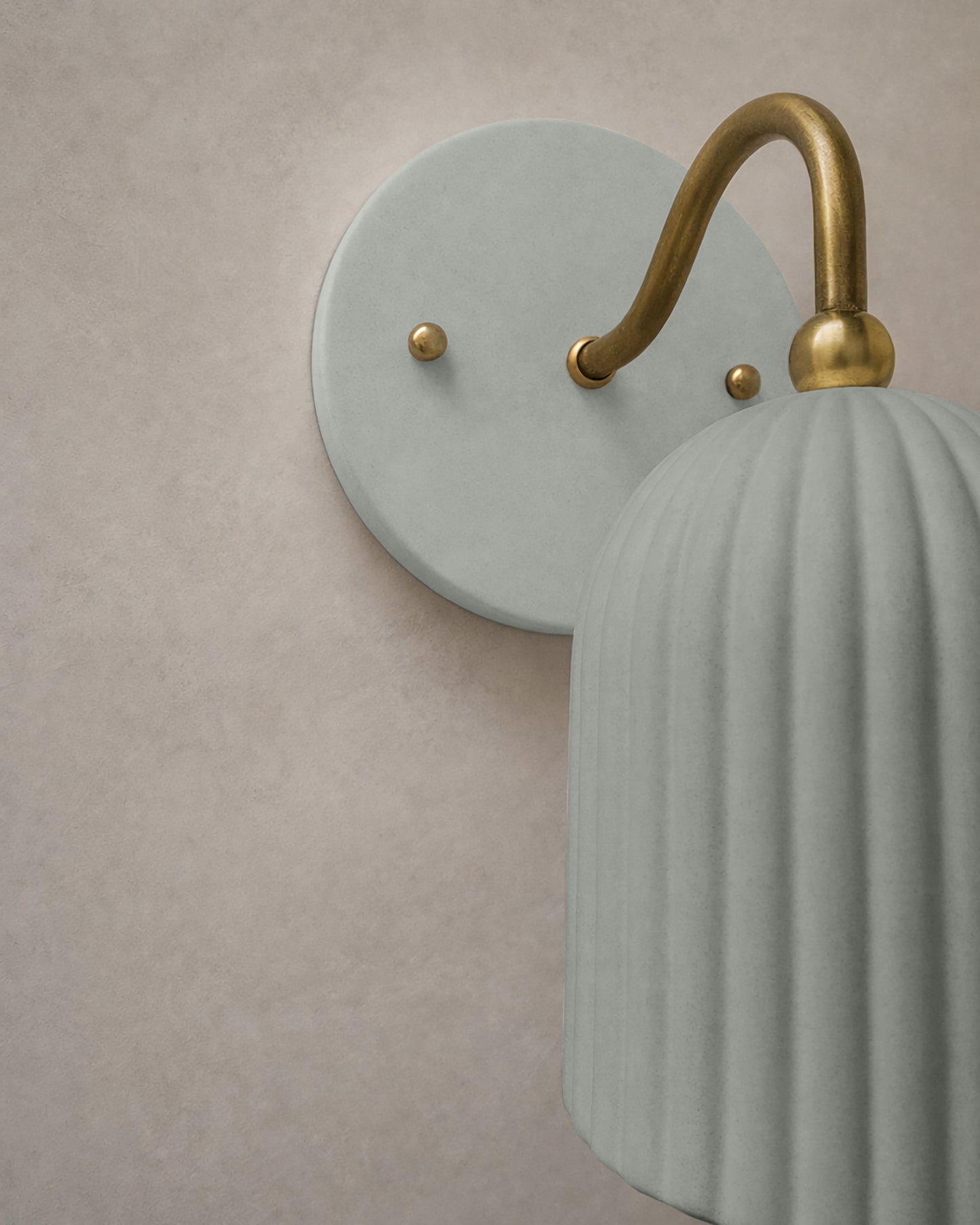Palatino Wall Sconce | Small Fluted Light Fixture | Fog Gray