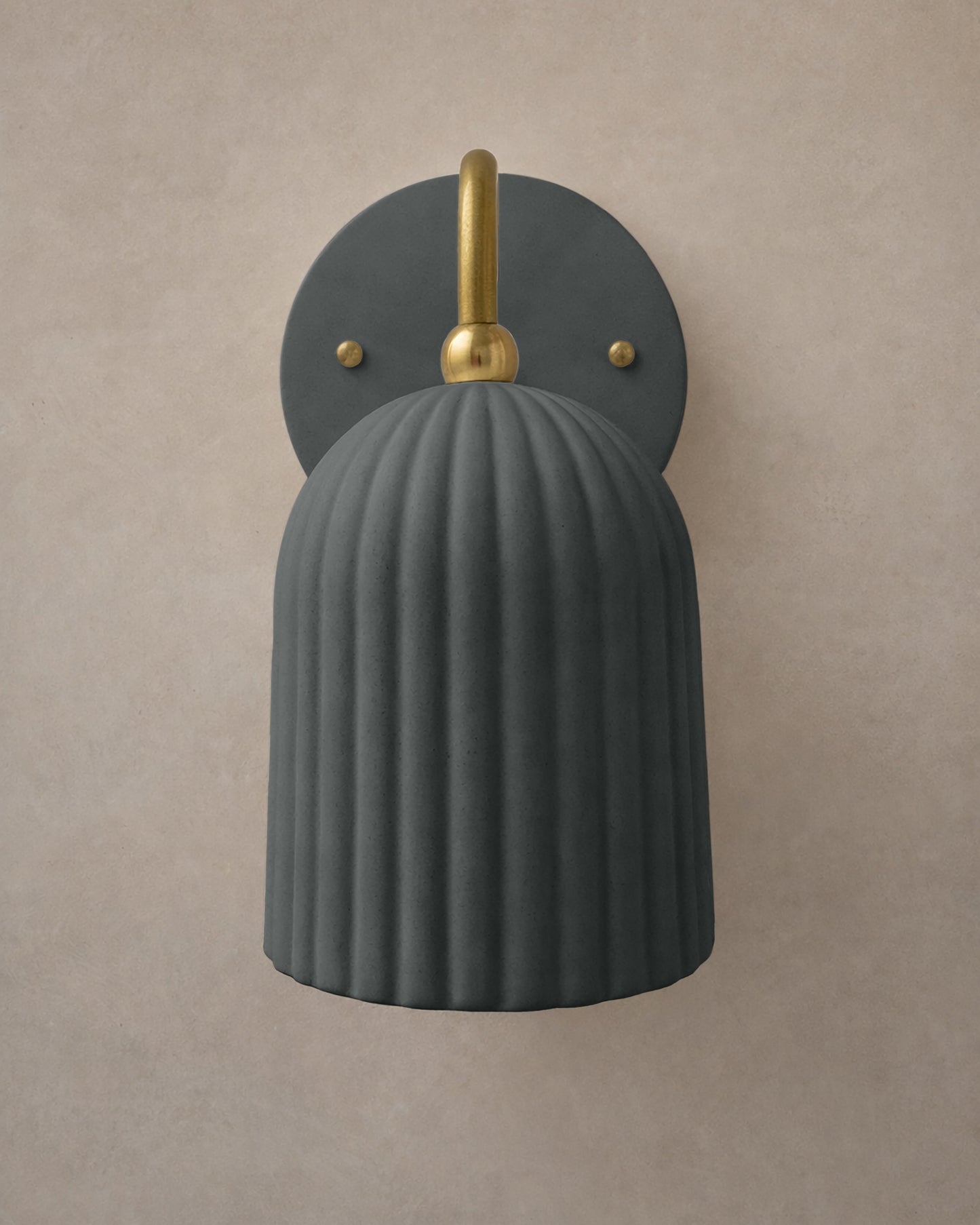 Palatino Wall Sconce | Small Fluted Light Fixture | Shadow Charcoal Gray