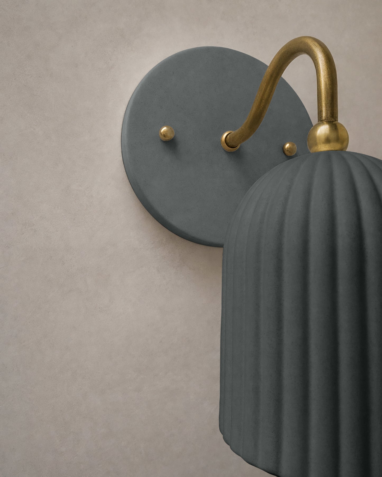 Palatino Wall Sconce | Small Fluted Light Fixture | Shadow Charcoal Gray