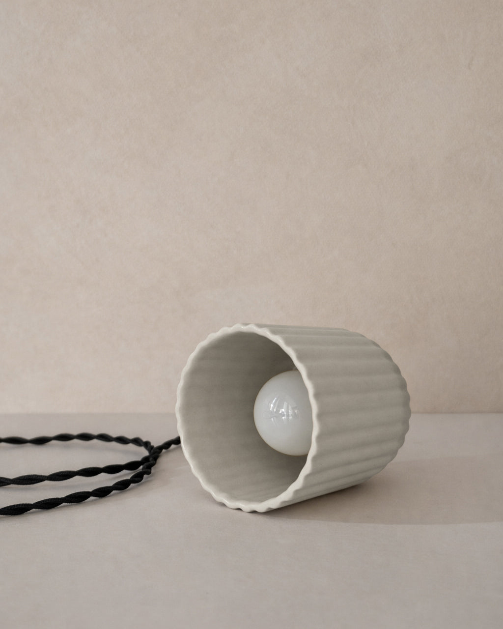 Palatino Pendant Light | Small Fluted Hanging Fixture | Bone White