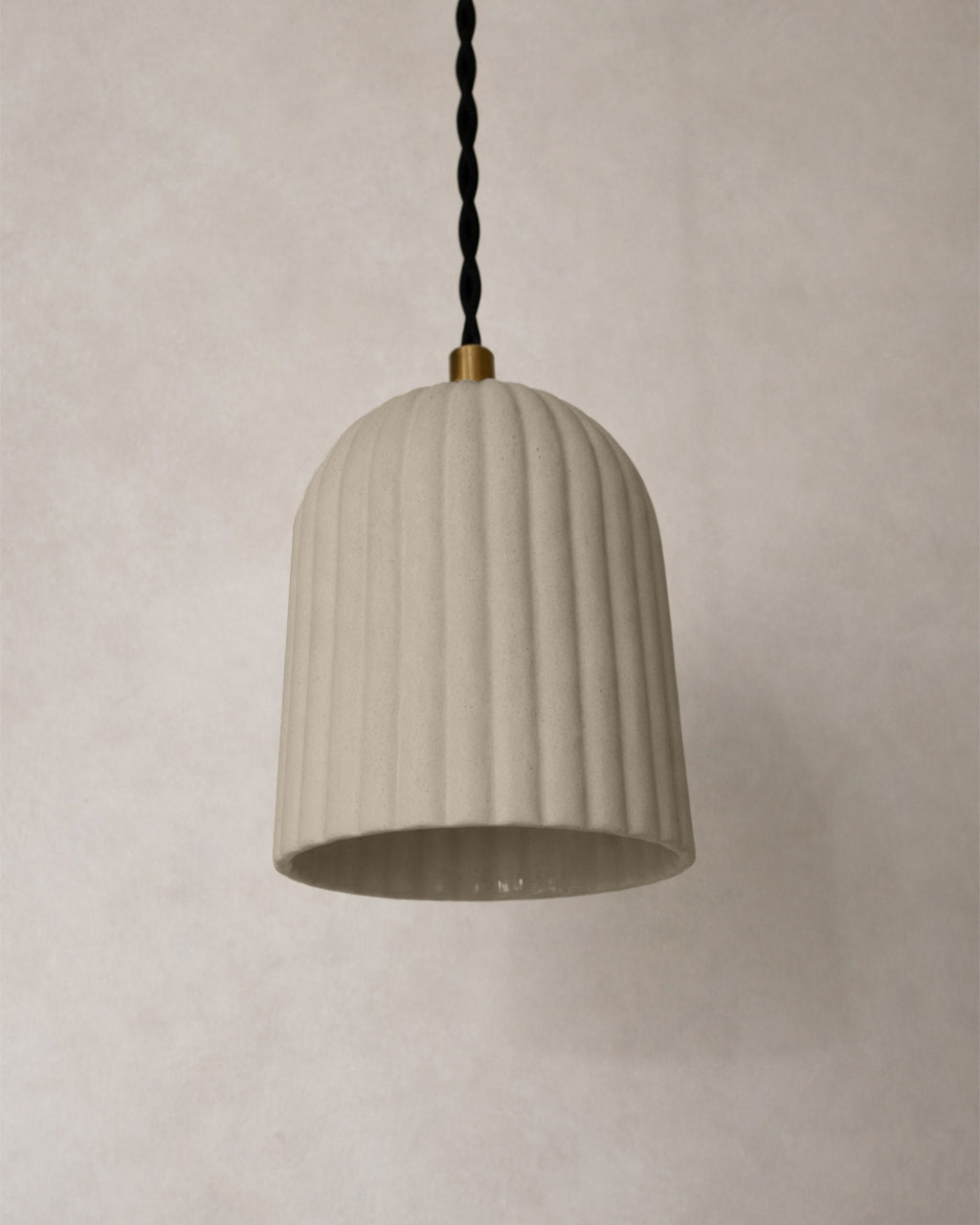 Palatino Pendant Light | Small Fluted Hanging Fixture | Natural Dune