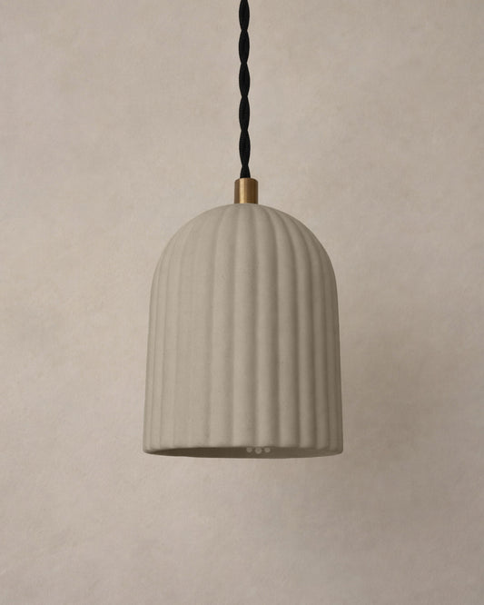 Palatino Pendant Light | Small Fluted Hanging Fixture | Natural Dune