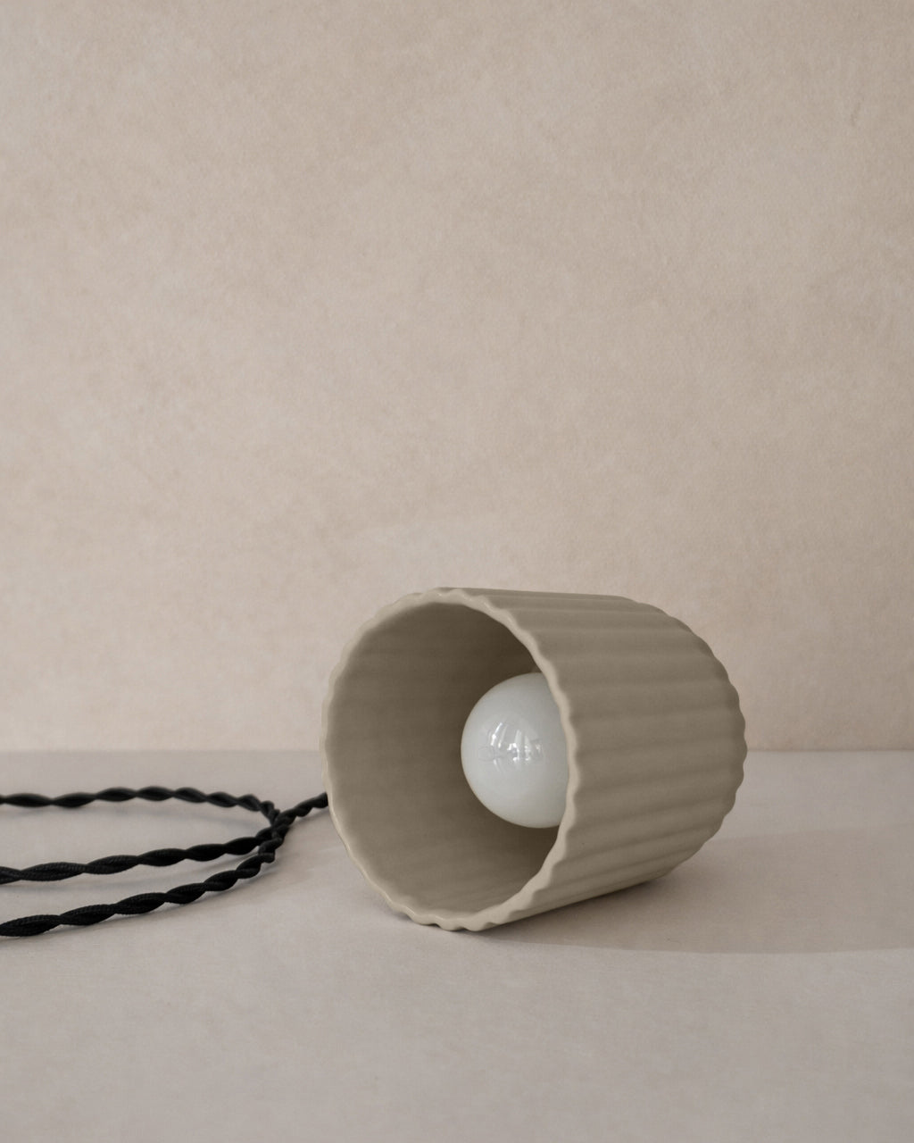 Palatino Pendant Light | Small Fluted Hanging Fixture | Natural Dune