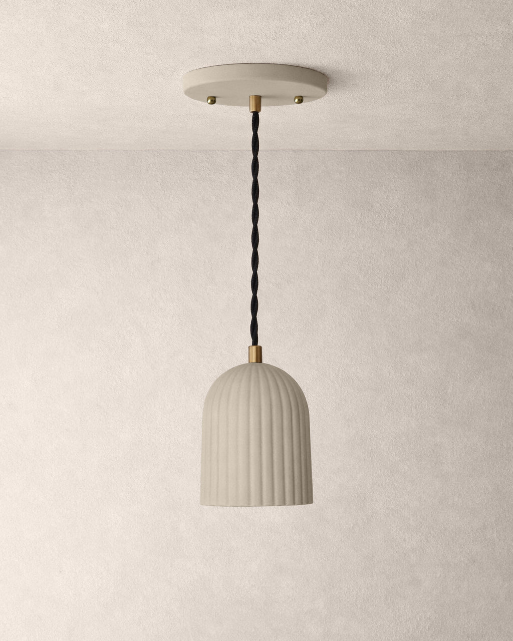 Palatino Pendant Light | Small Fluted Hanging Fixture | Natural Dune