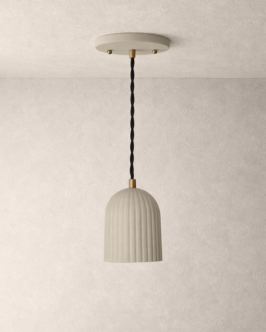 Palatino Pendant Light | Small Fluted Hanging Fixture | Natural Dune