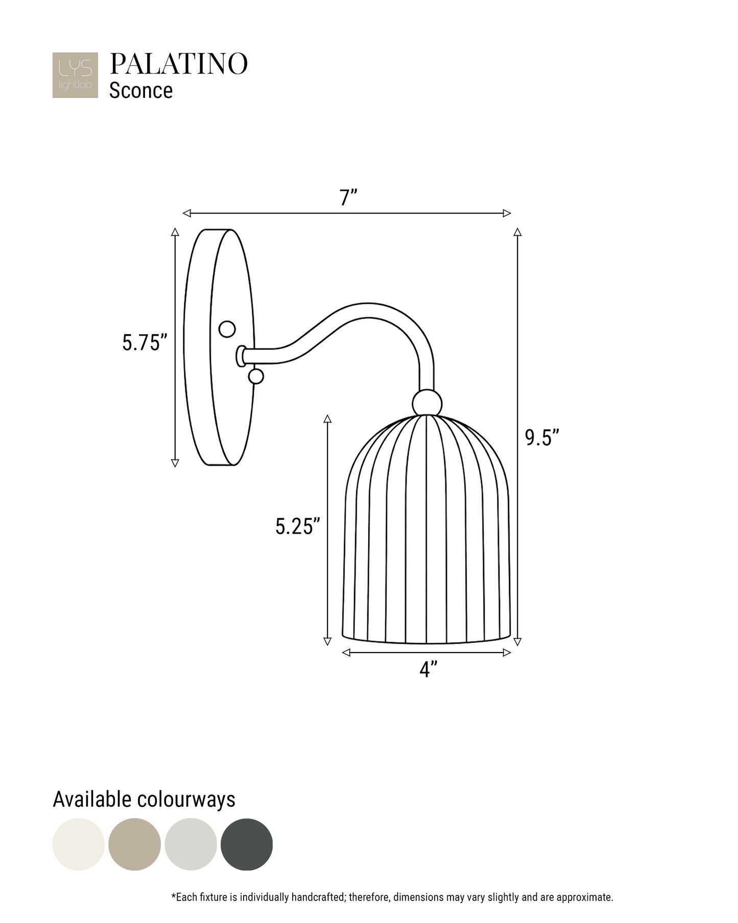 Palatino Wall Sconce | Small Fluted Light Fixture | Bone White