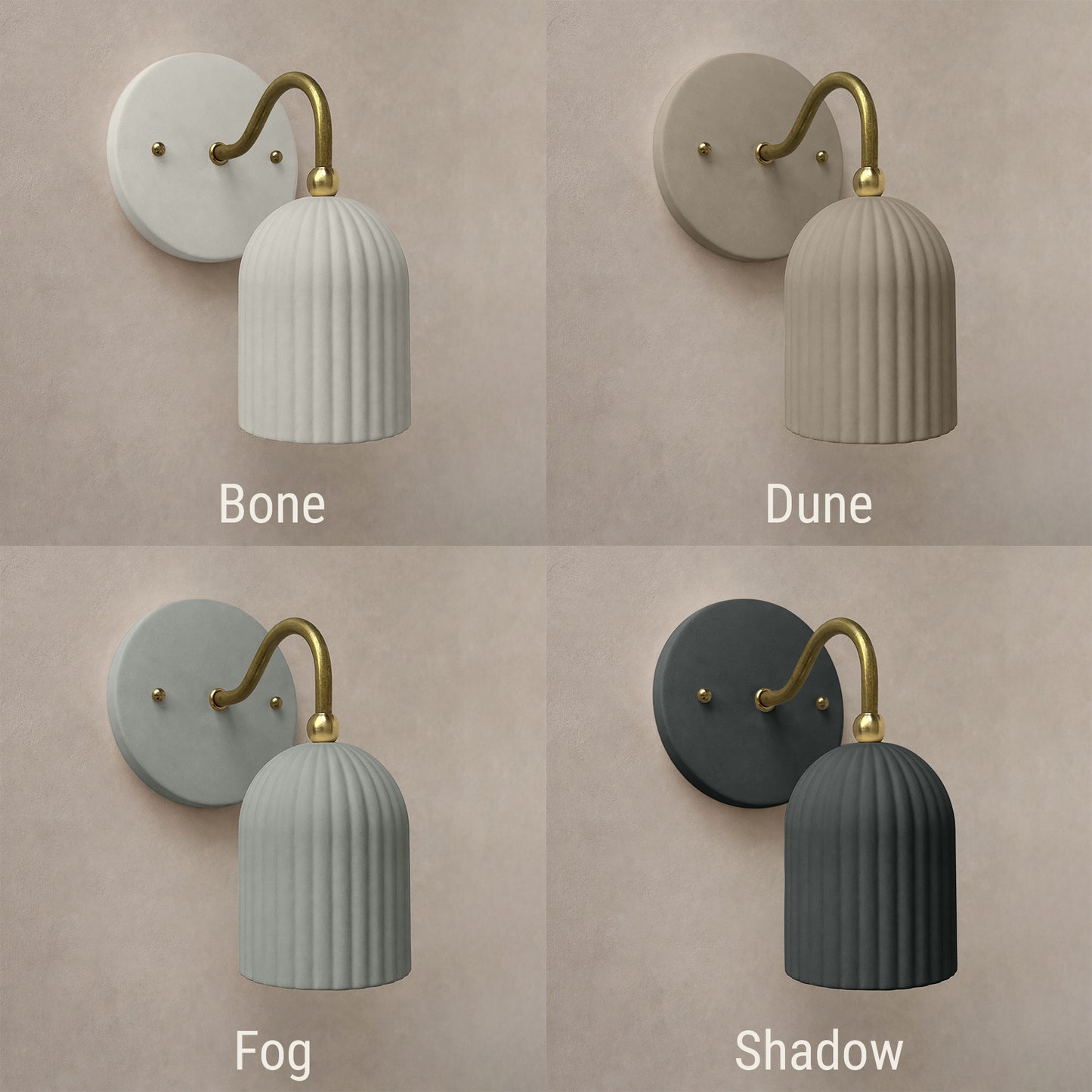 Palatino Wall Sconce | Small Fluted Light Fixture | Bone White