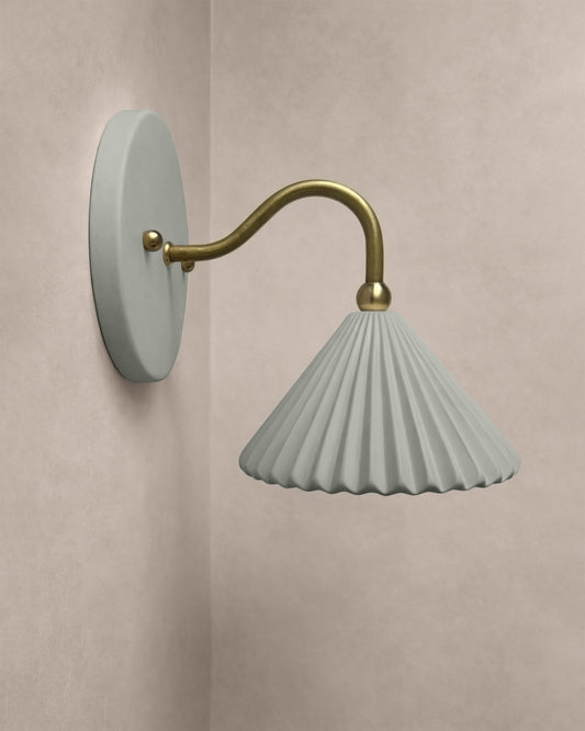 Picco Wall Sconce | Small Pleated Light Fixture | Fog Gray