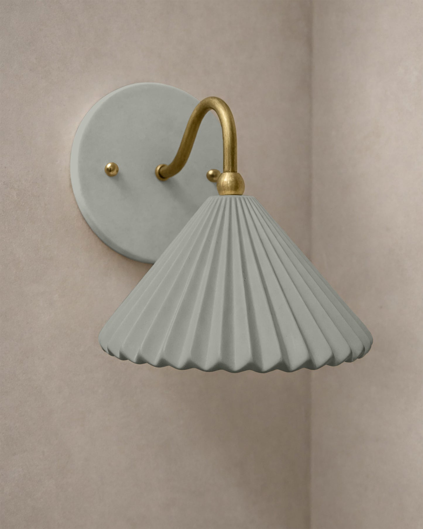 Picco Wall Sconce | Small Pleated Light Fixture | Fog Gray