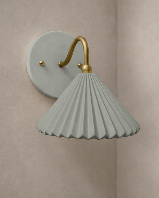 Picco Wall Sconce | Small Pleated Light Fixture | Fog Gray