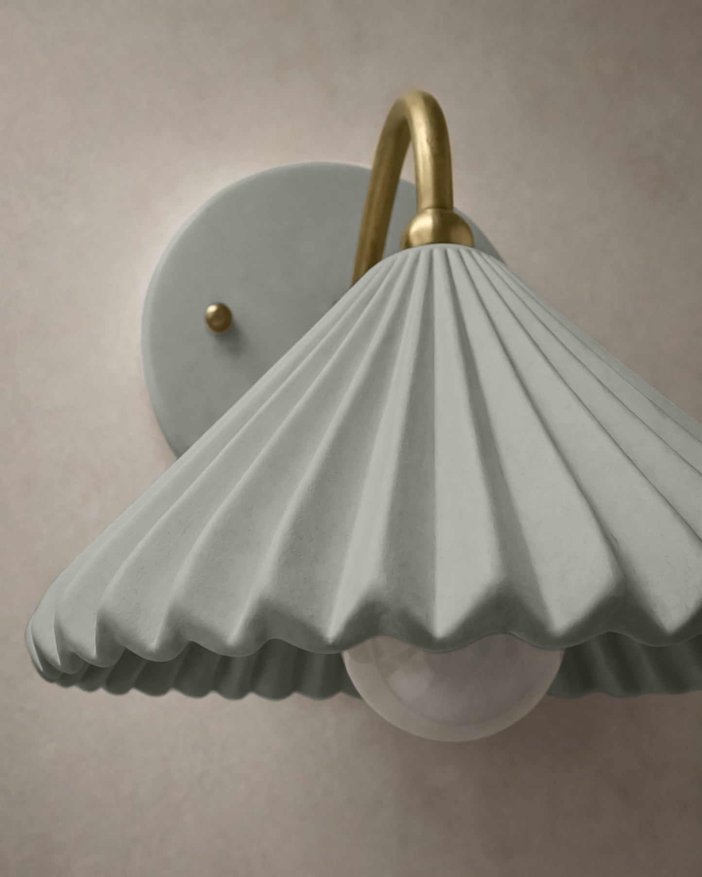 Picco Wall Sconce | Small Pleated Light Fixture | Fog Gray