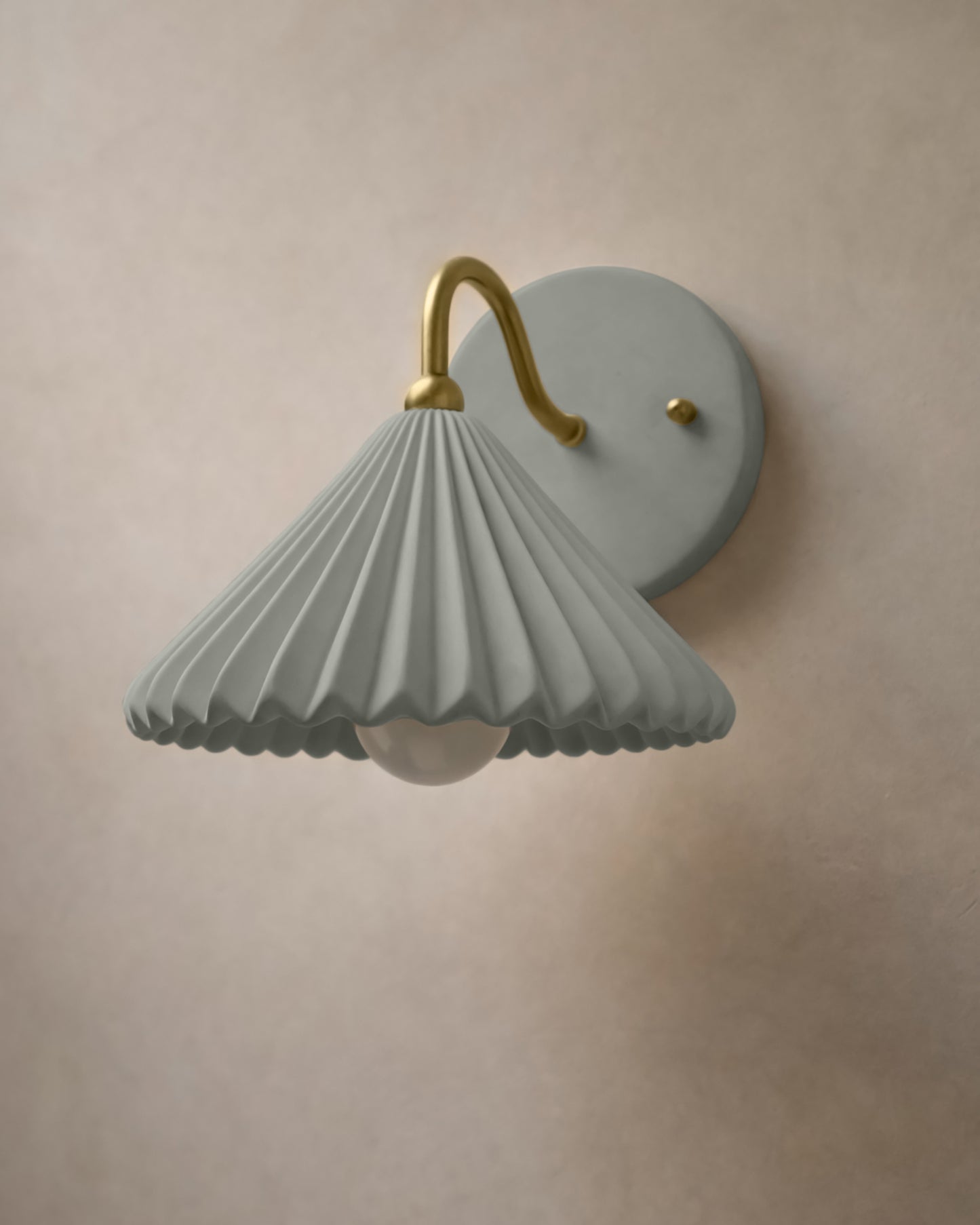 Picco Wall Sconce | Small Pleated Light Fixture | Fog Gray