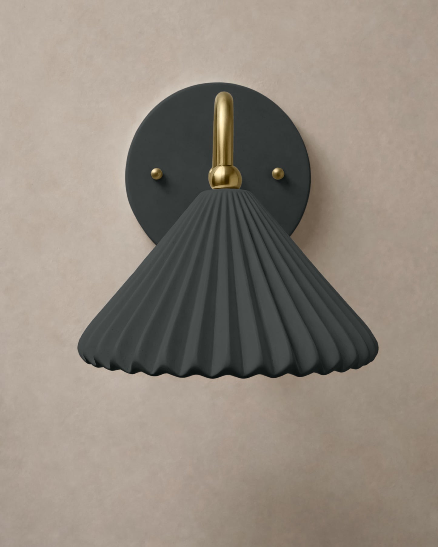 Picco Wall Sconce | Small Pleated Light Fixture | Shadow Charcoal Gray