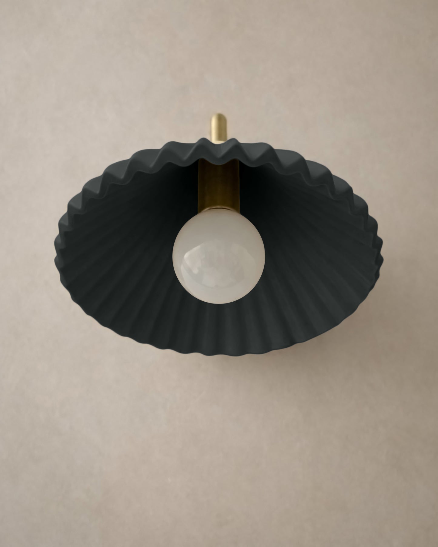 Picco Wall Sconce | Small Pleated Light Fixture | Shadow Charcoal Gray