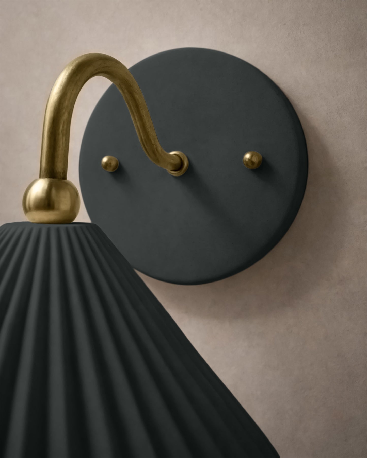 Picco Wall Sconce | Small Pleated Light Fixture | Shadow Charcoal Gray