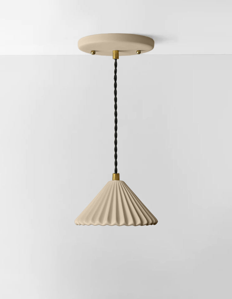 Picco Pendant Light | Small Pleated Hanging Fixture | Dune Natural