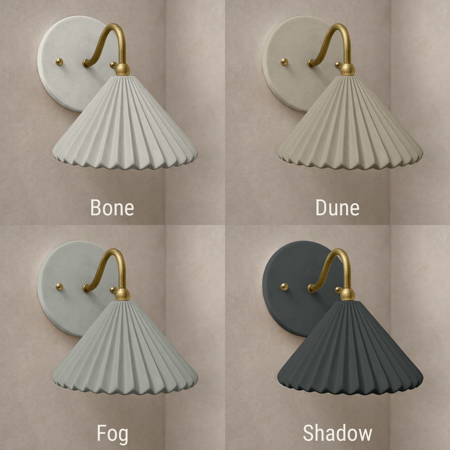 Picco Wall Sconce | Small Pleated Light Fixture | Shadow Charcoal Gray