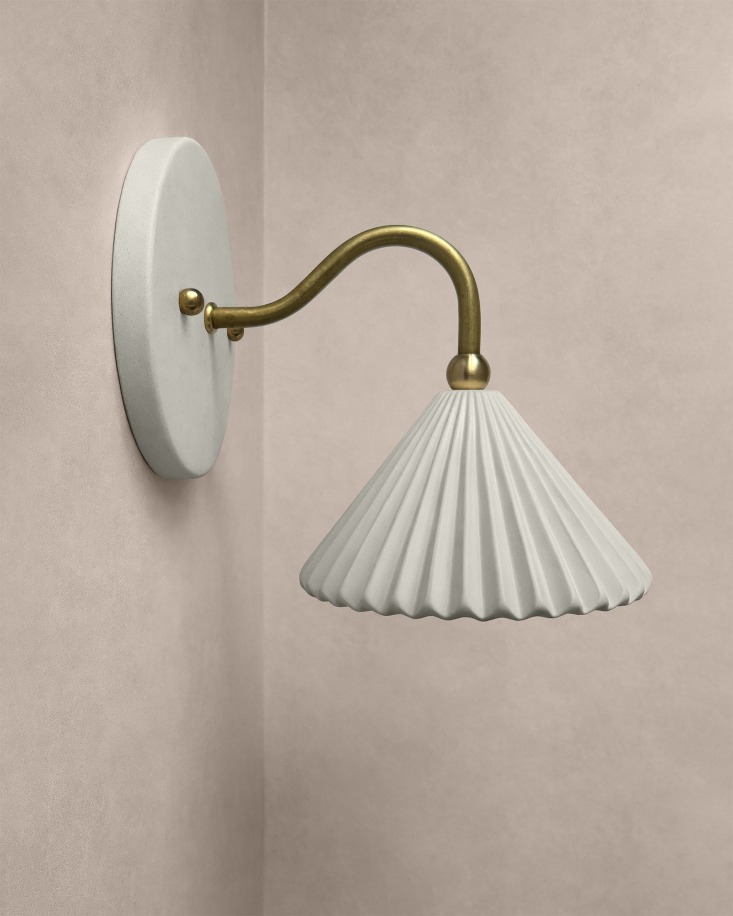 Picco Wall Sconce | Small Pleated Light Fixture | Bone White