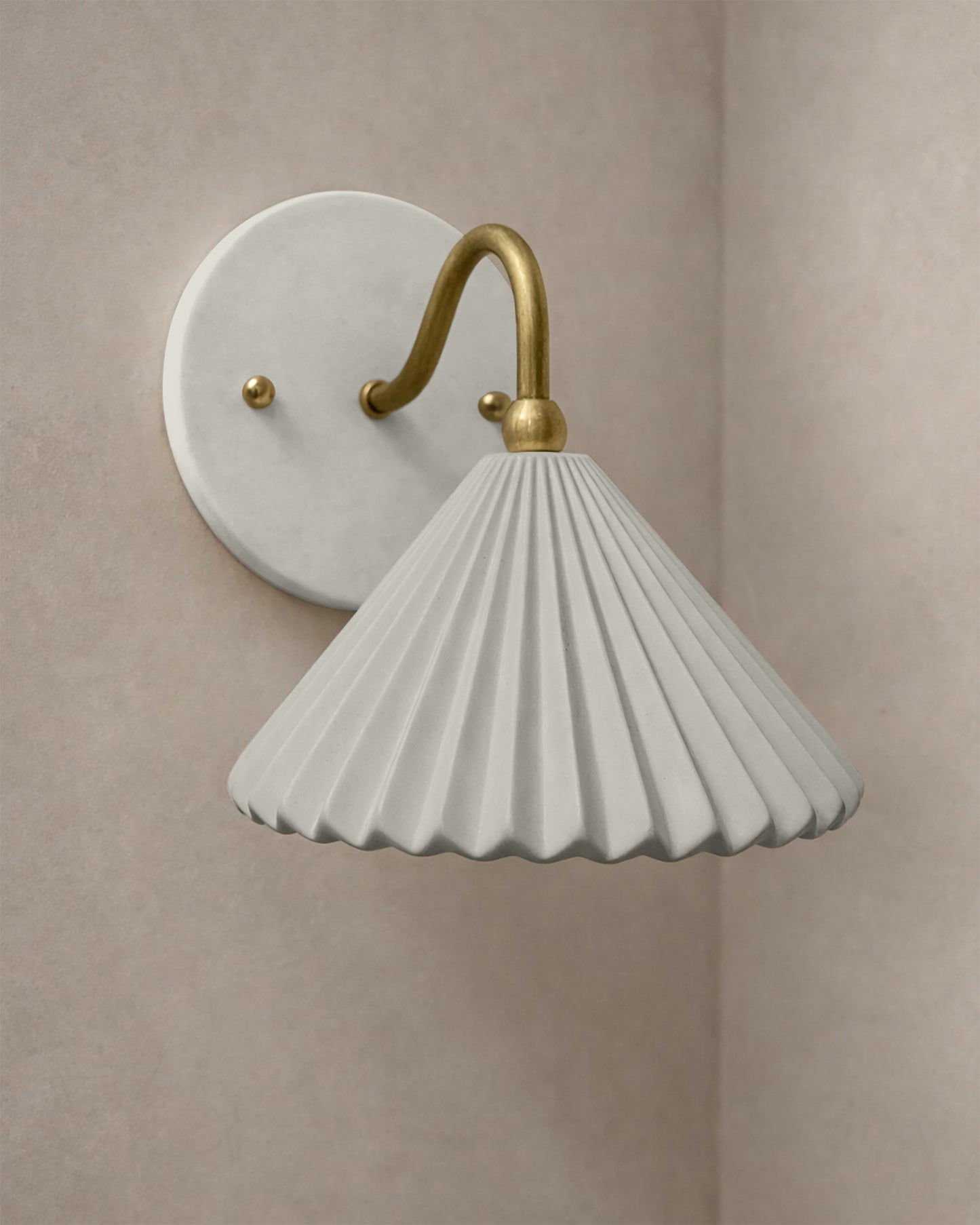 Picco Wall Sconce | Small Pleated Light Fixture | Bone White