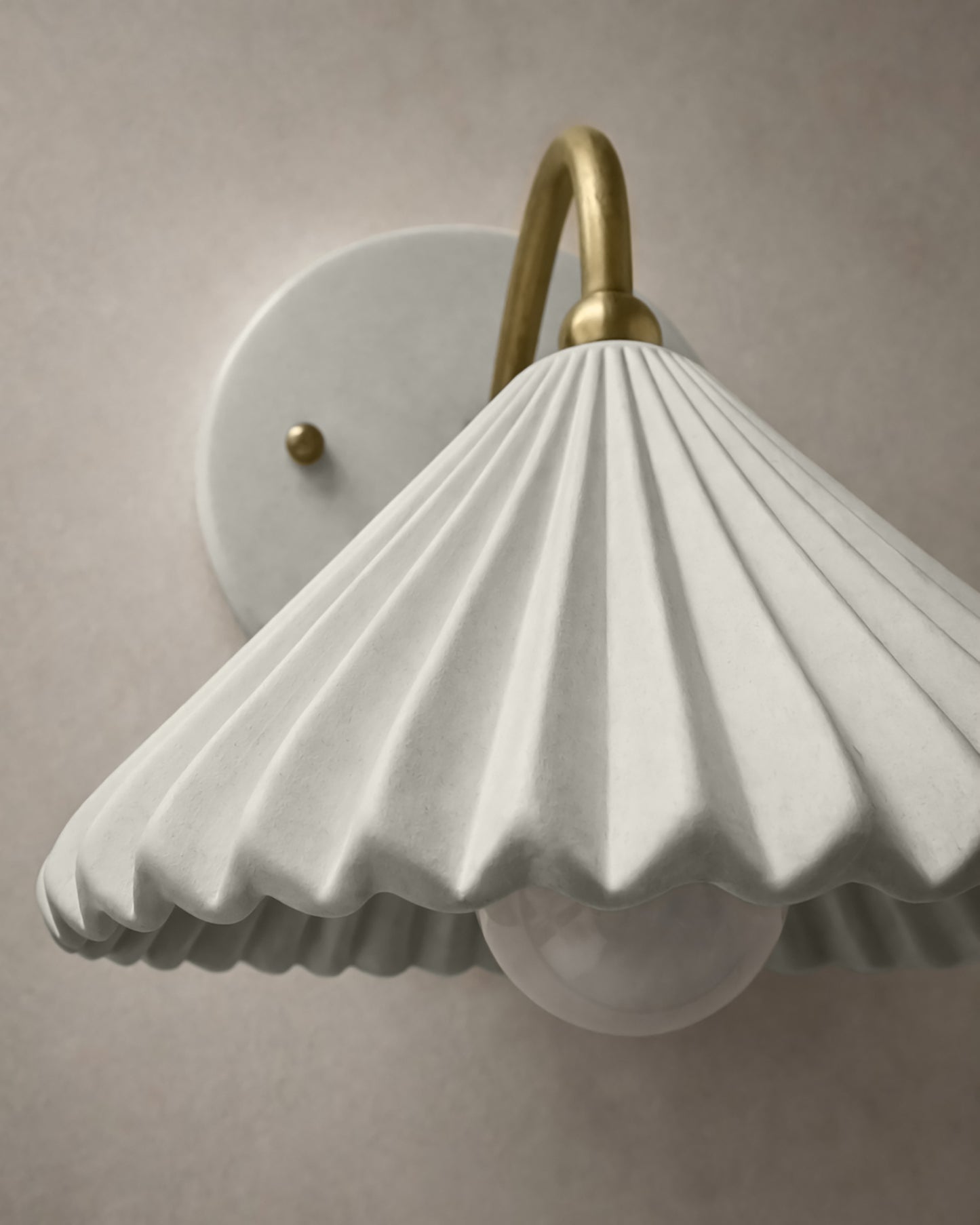 Picco Wall Sconce | Small Pleated Light Fixture | Bone White