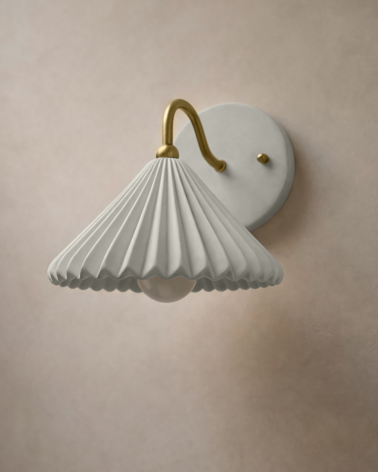 Picco Wall Sconce | Small Pleated Light Fixture | Bone White