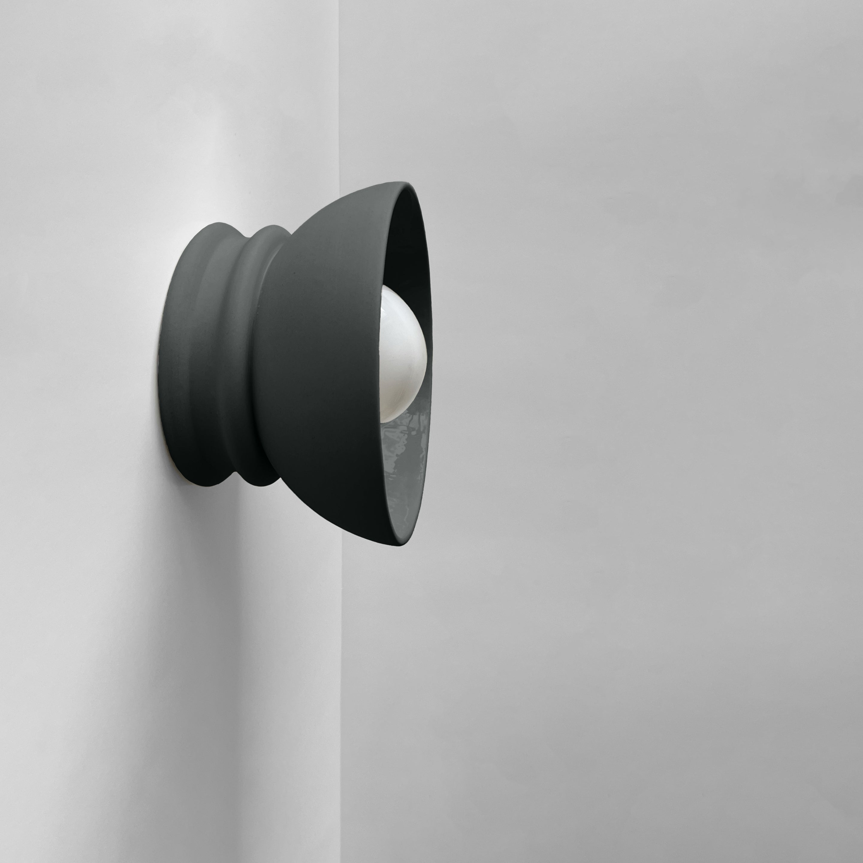Sconce Shadow Rendering Pompeii Wall Sconce | Small Dome Light Fixture | Shadow Charcoal Gray ...