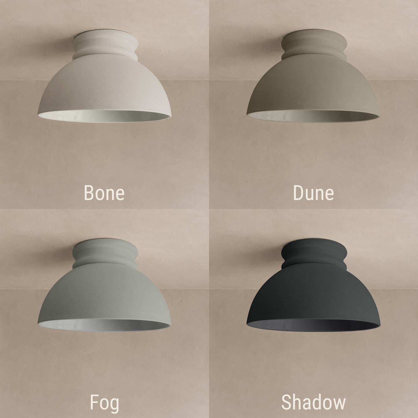 Pompeii Flush Mount Light | Large Dome Ceiling Fixture | Bone White