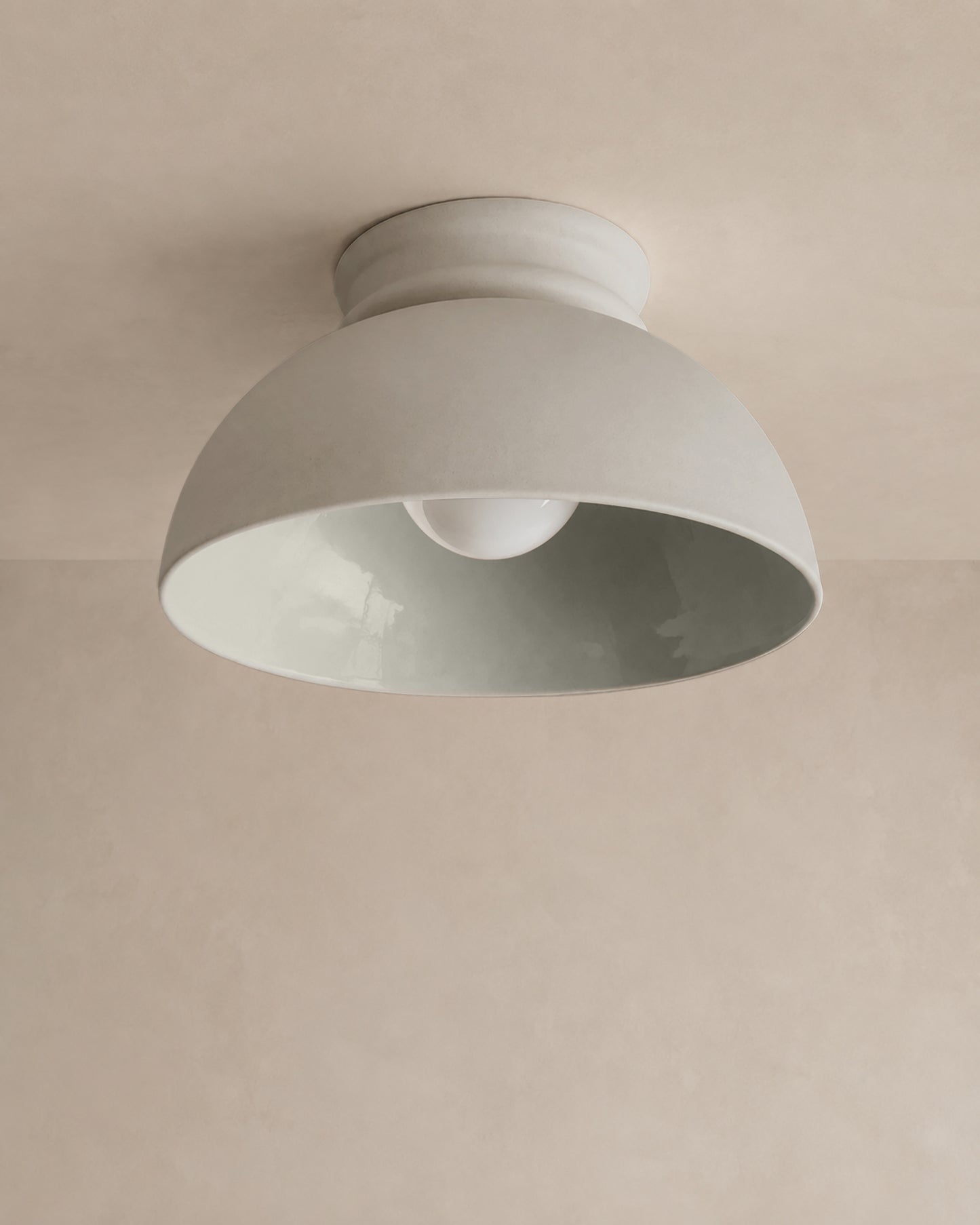 Pompeii Flush Mount Light | Large Dome Ceiling Fixture | Bone White