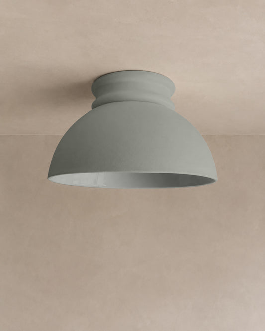 Pompeii Flush Mount Light | Large Dome Ceiling Fixture | Fog Gray
