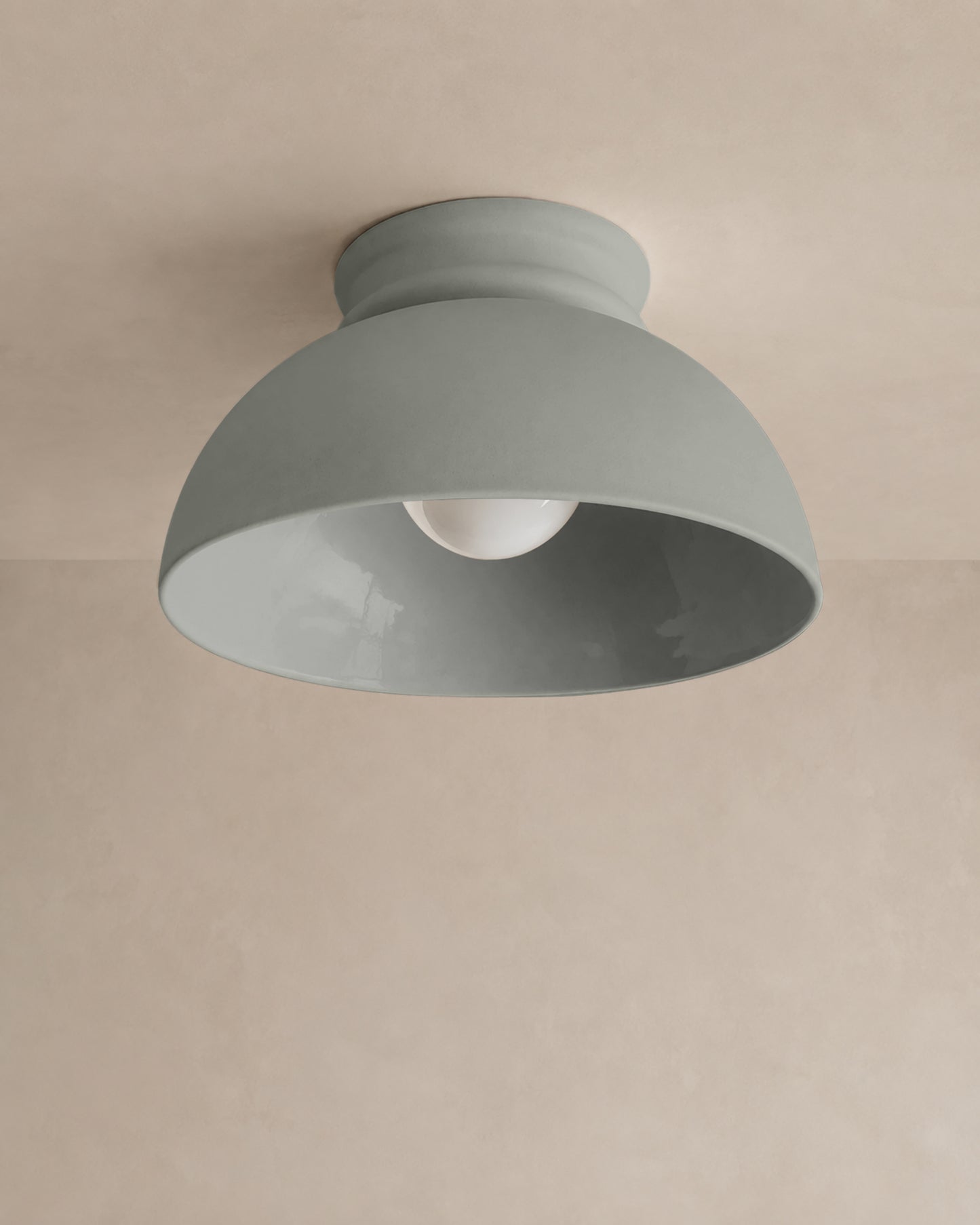 Pompeii Flush Mount Light | Large Dome Ceiling Fixture | Fog Gray