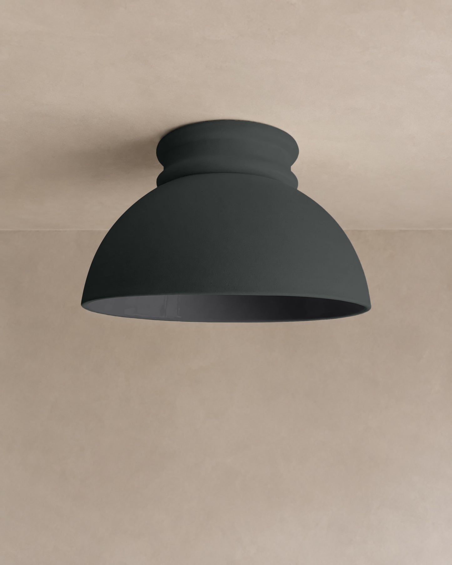 Pompeii Flush Mount Light | Large Dome Ceiling Fixture | Shadow Charcoal Gray