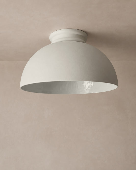 Pompeii Flush Mount Light | XL Dome Ceiling Fixture | Bone White