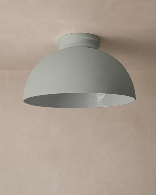 Pompeii Flush Mount Light | XL Dome Ceiling Fixture | Fog Gray