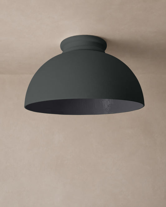 Pompeii Flush Mount Light | XL Dome Ceiling Fixture | Shadow Charcoal Gray