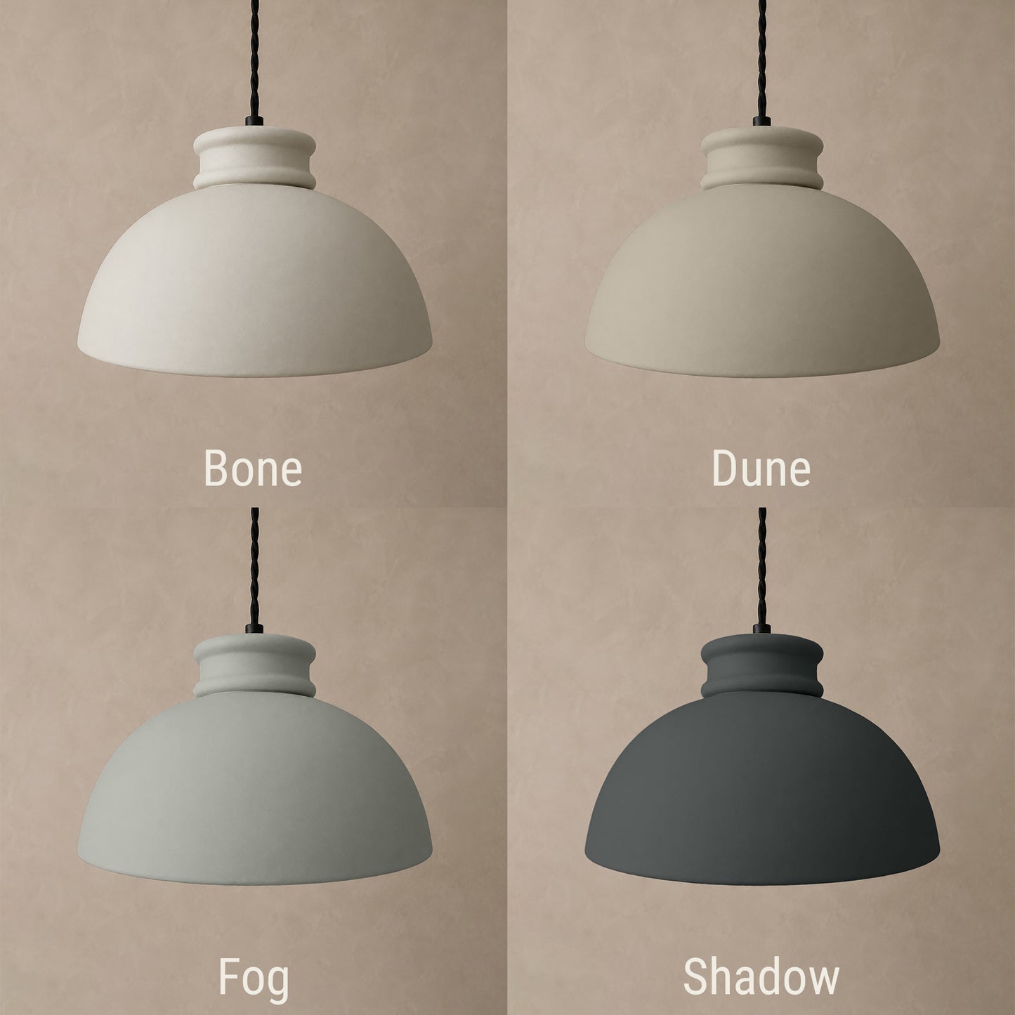 Pompeii Pendant Light | Large Dome Hanging Fixture | Dune Natural